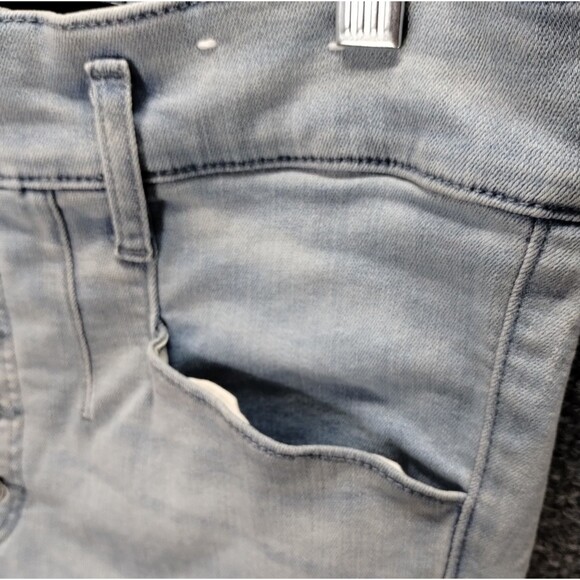 Express Jeans Women's 8 Button Front Light Wash Pockets Super High Rise Skinny - Picture 2 of 10